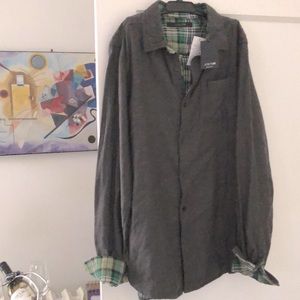 JOE’s Jeans (M) Selim Button Down Shirt/jacket gray outside & plaid insude